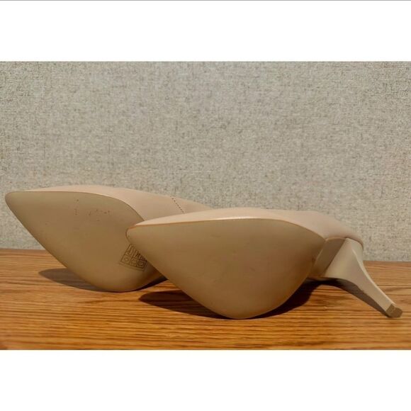Made in Poland real leather beige heels size 7 - Picture 3 of 4